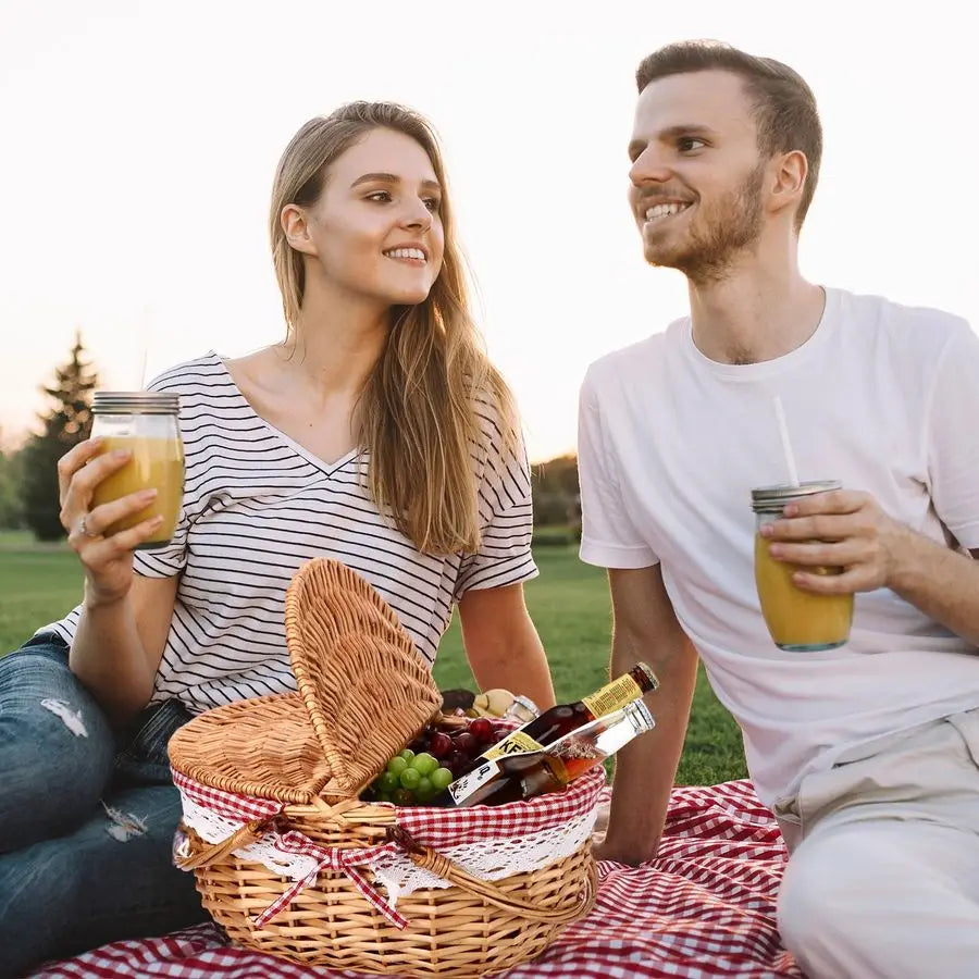 Picnic Basket with Blankets
