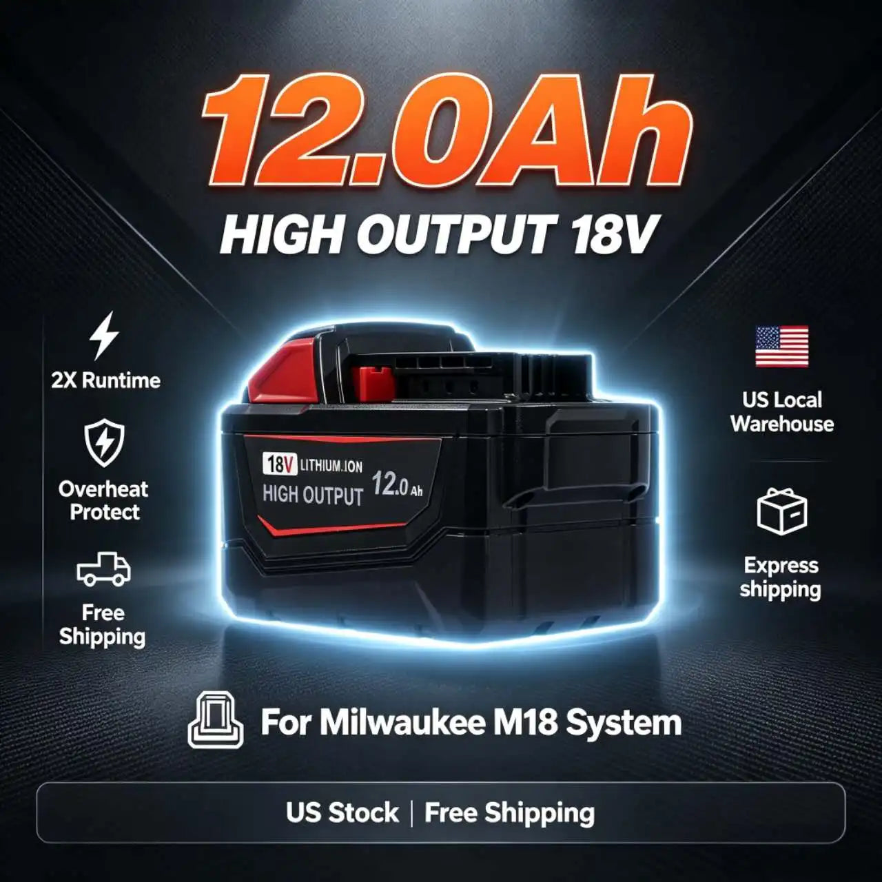 Replacement Battery For Milwaukee M18