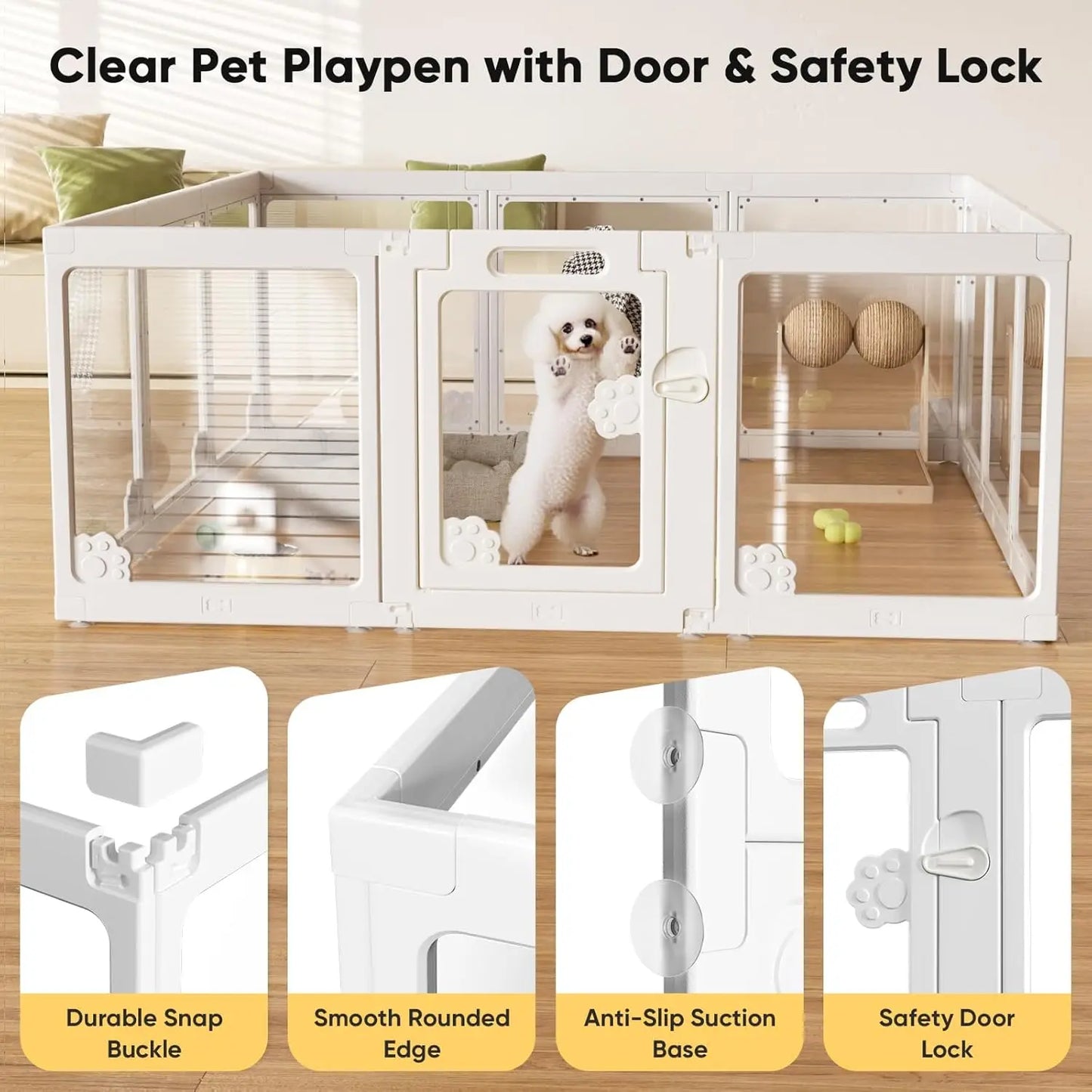 24" Acrylic Pet Playpen with Door