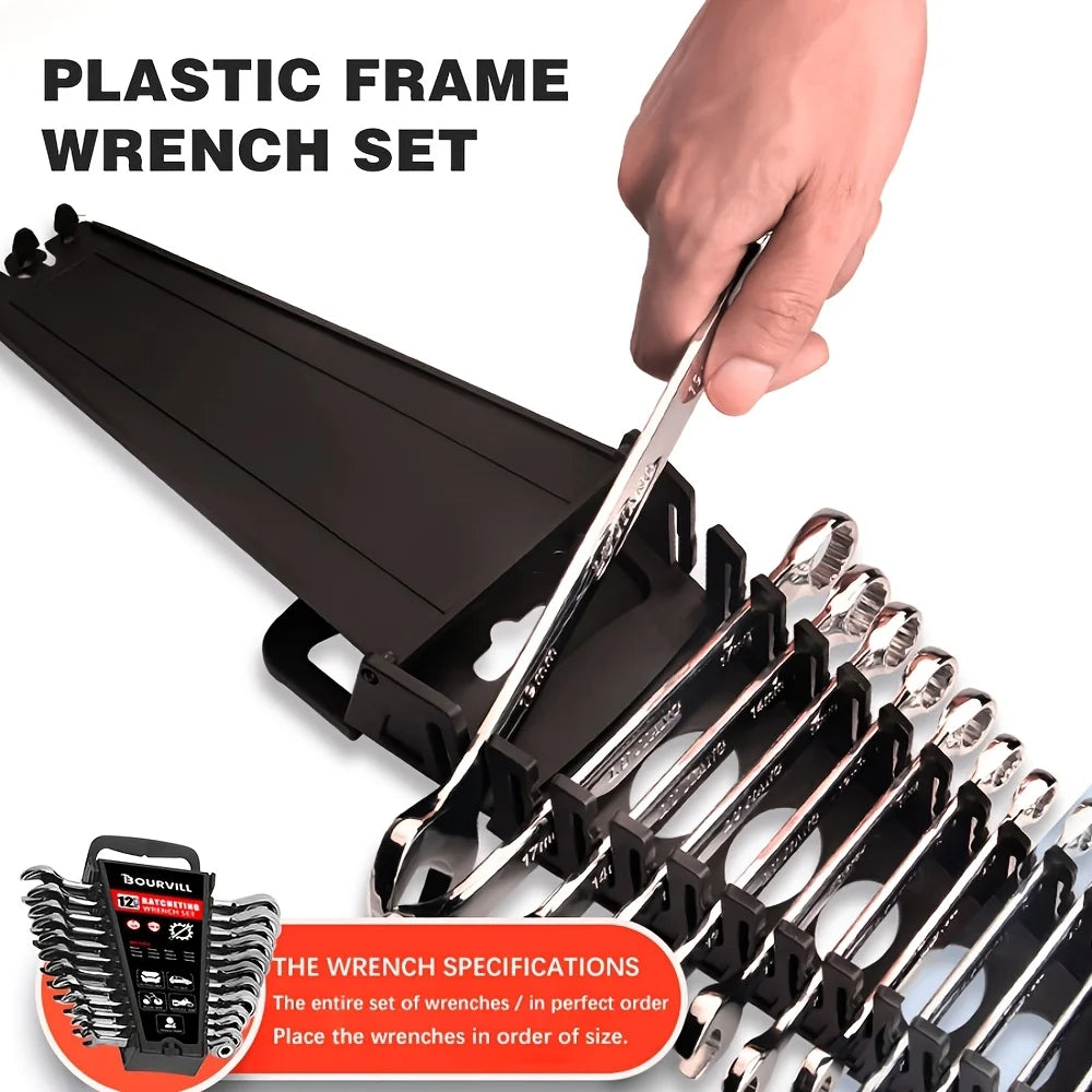 12pcs Combination  Metric Ratchet Wrench Set
