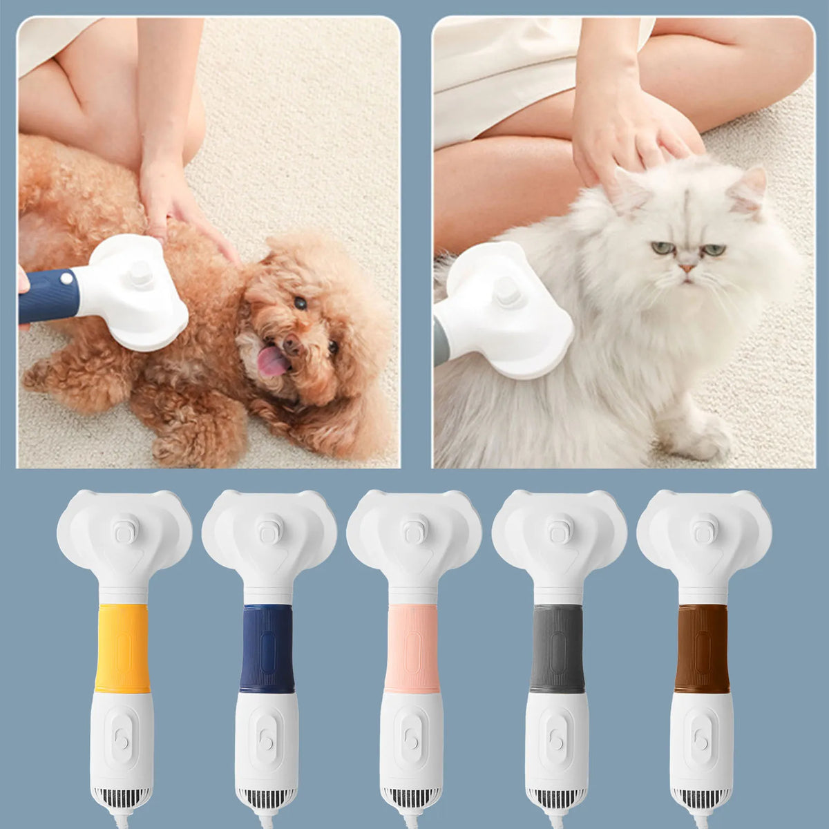 Pet Hair Dryer with Slicker Brush