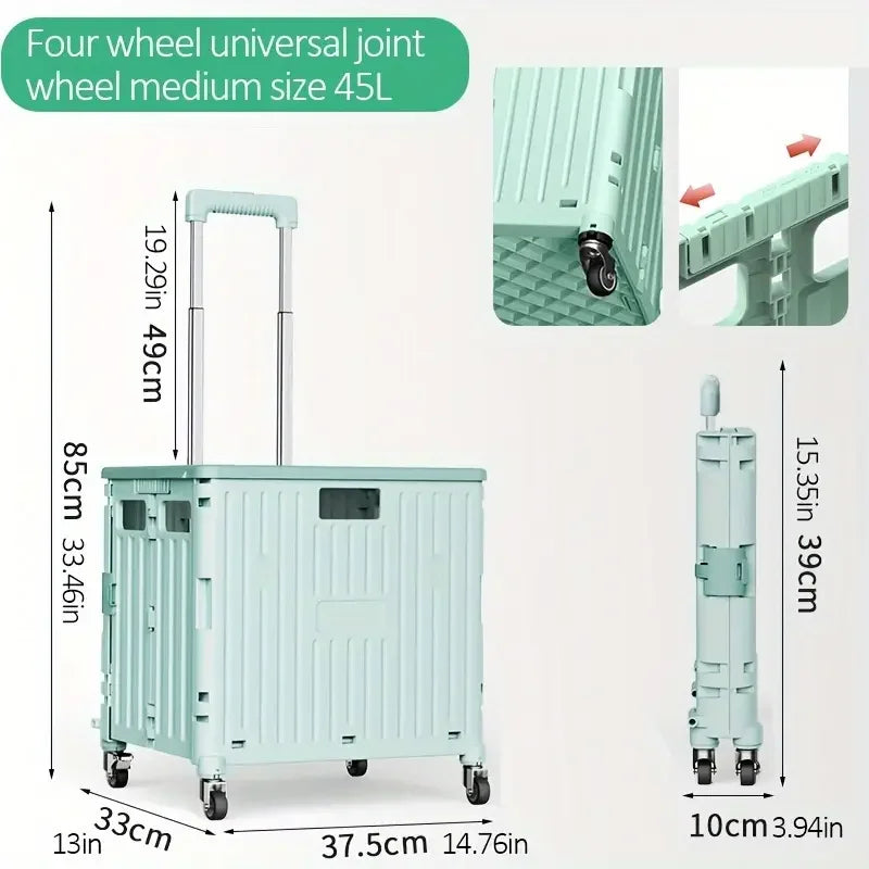 Foldable shopping cart with wheels