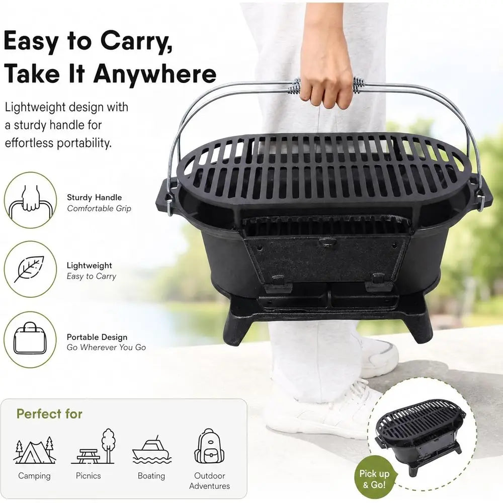 Portable Cast Iron Hibachi Grill