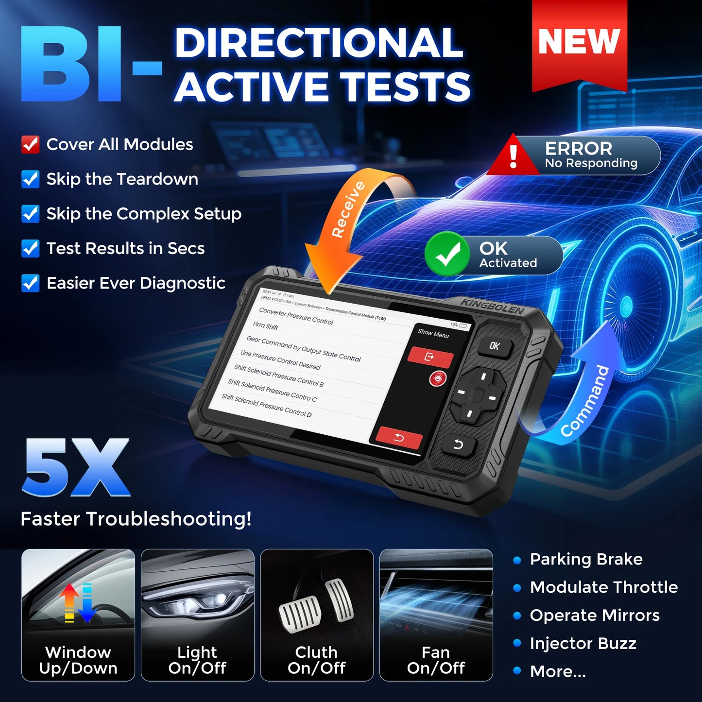 OBD2 2026 Bidirectional Scan Tool, 15 Reset