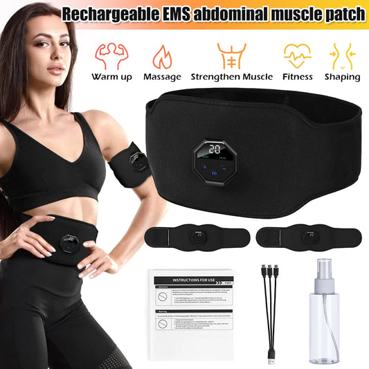 Rechargeable EMS Abdominal Muscle Trainer Belt