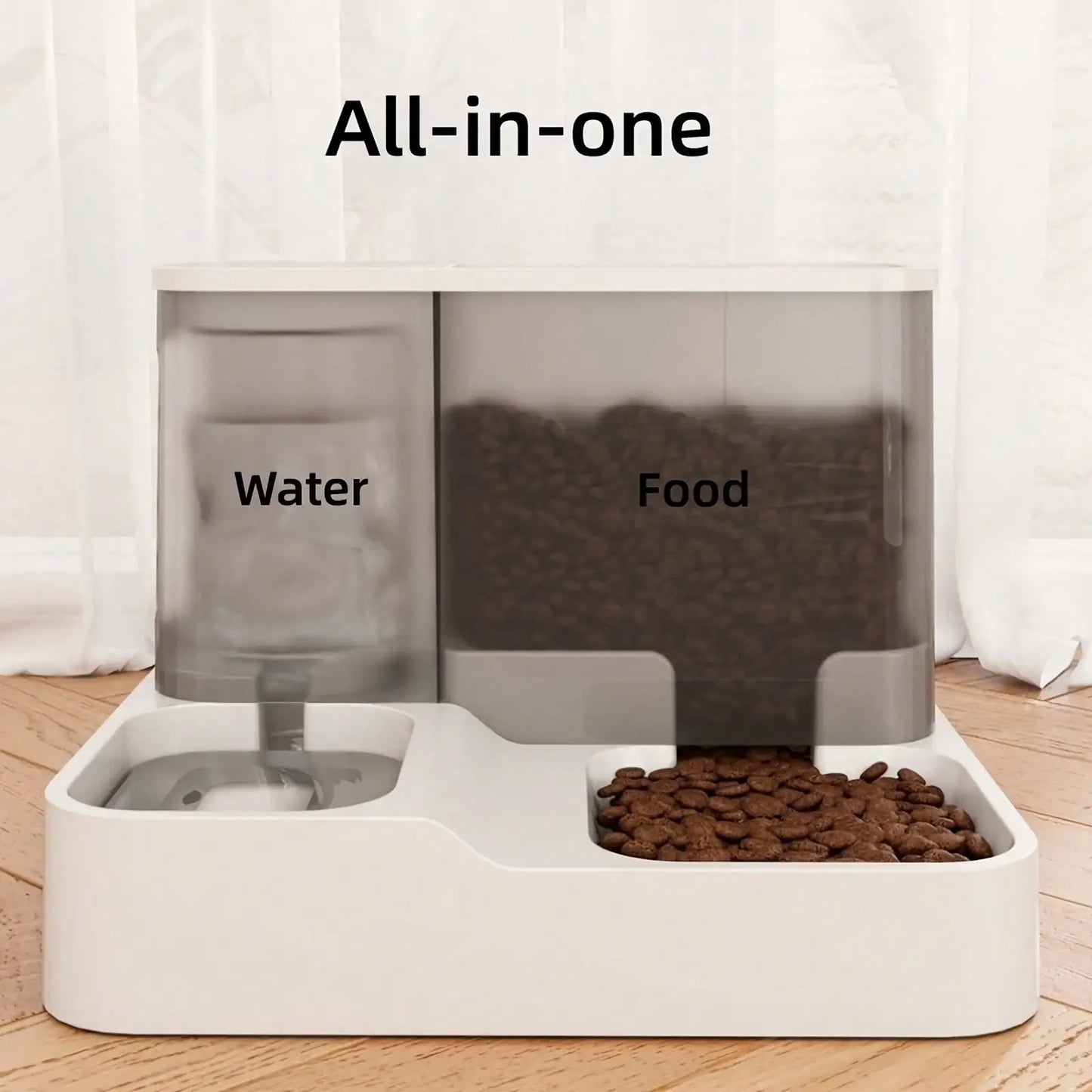 Automatic Cat Food And Water Dispenser Set Gravity-Fed