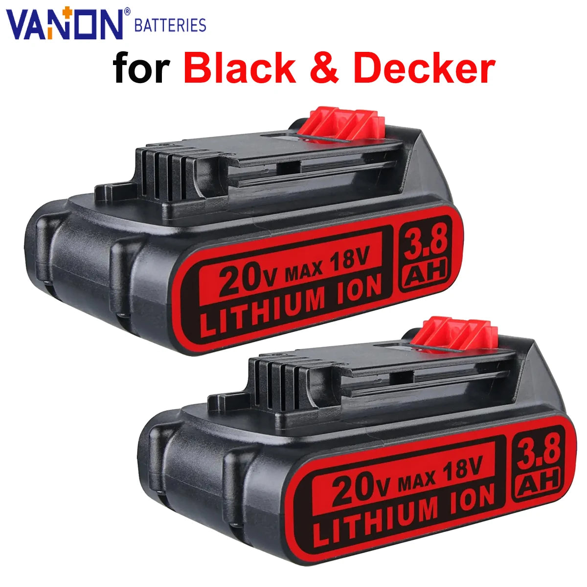 1/2/4Pack 3.8Ah Battery Replace for Black & Decker 20V