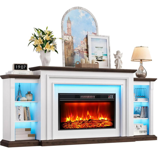 80" Modern Electric Fireplace TV Stand