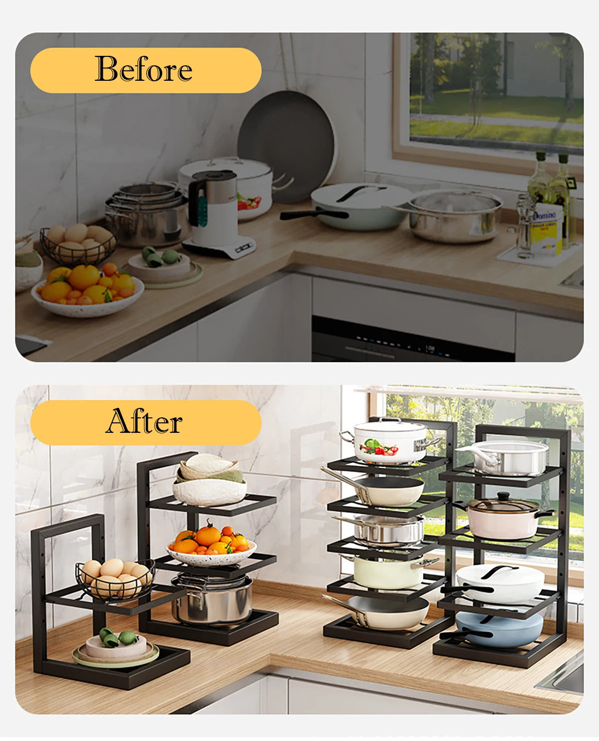 Pot and Pan Organzier for Kitchen