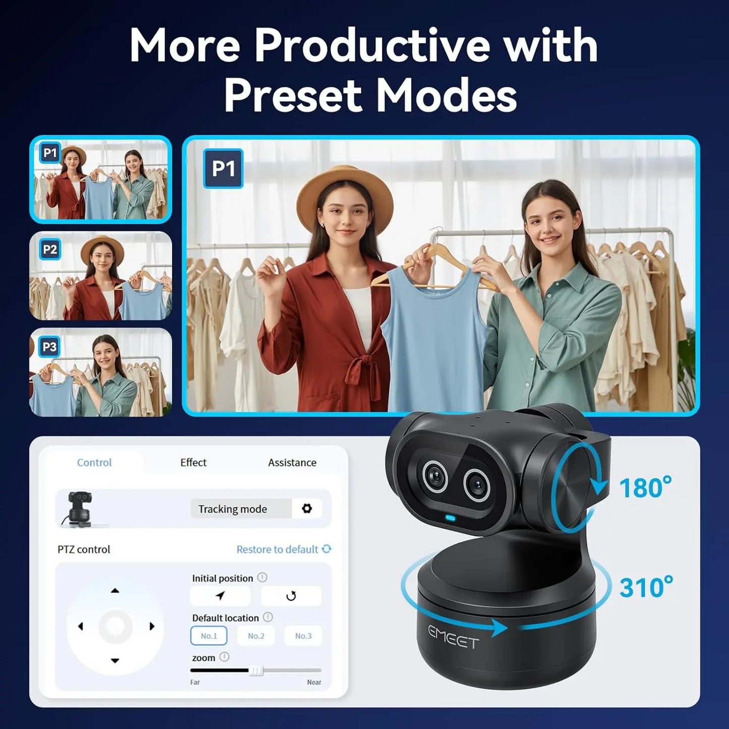 4K AI-Powered PTZ Webcam