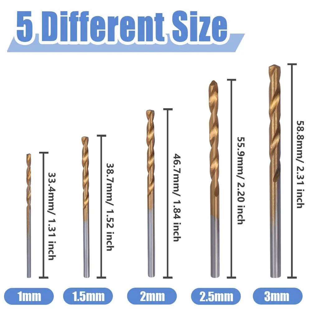 50pcs High Speed Steel Titanium-plated  Drill BitSet