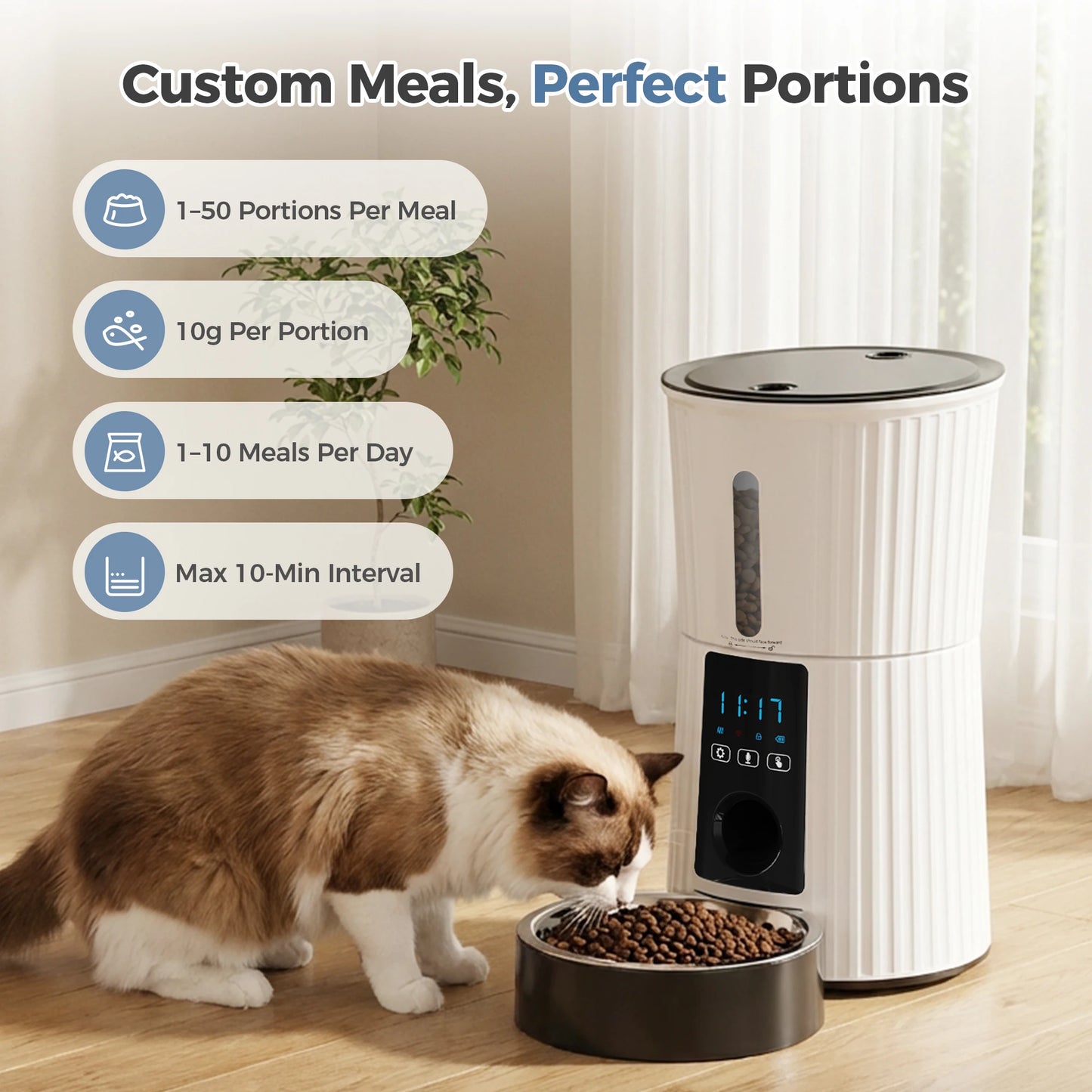 4L Automatic Cat Feeder WiFi Timed