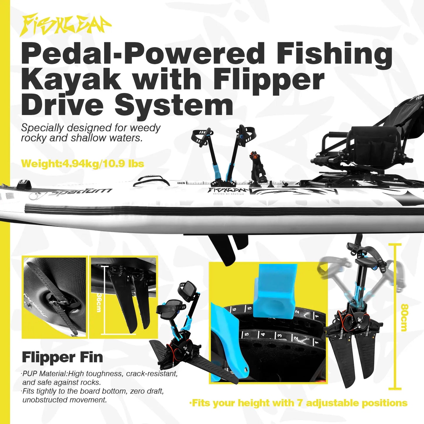 Pedal Drive Fishing Inflatable Kayak