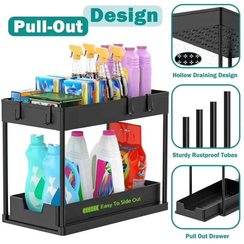 Under Sink Organizer 2 Tier Pull Out