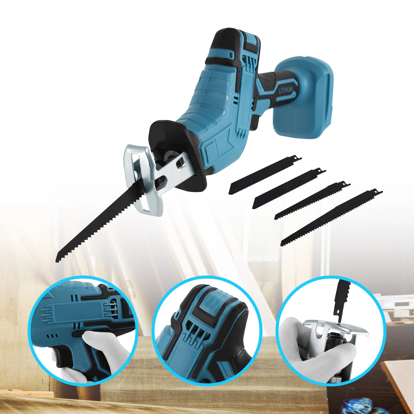 Makita compatible (not included) Cordless Reciprocating Saw