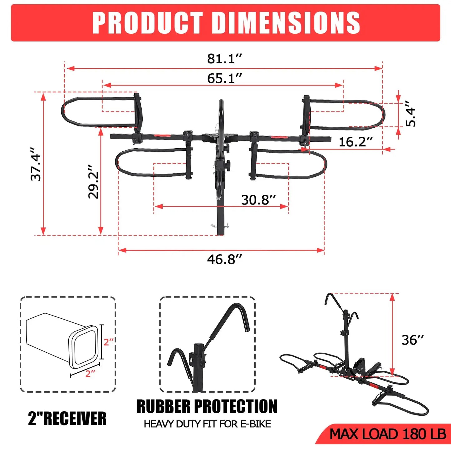 Hitch Mounted  2-Bike Rack