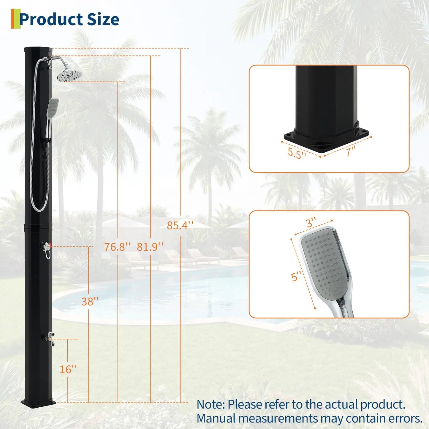 Solar Heated Pool Shower