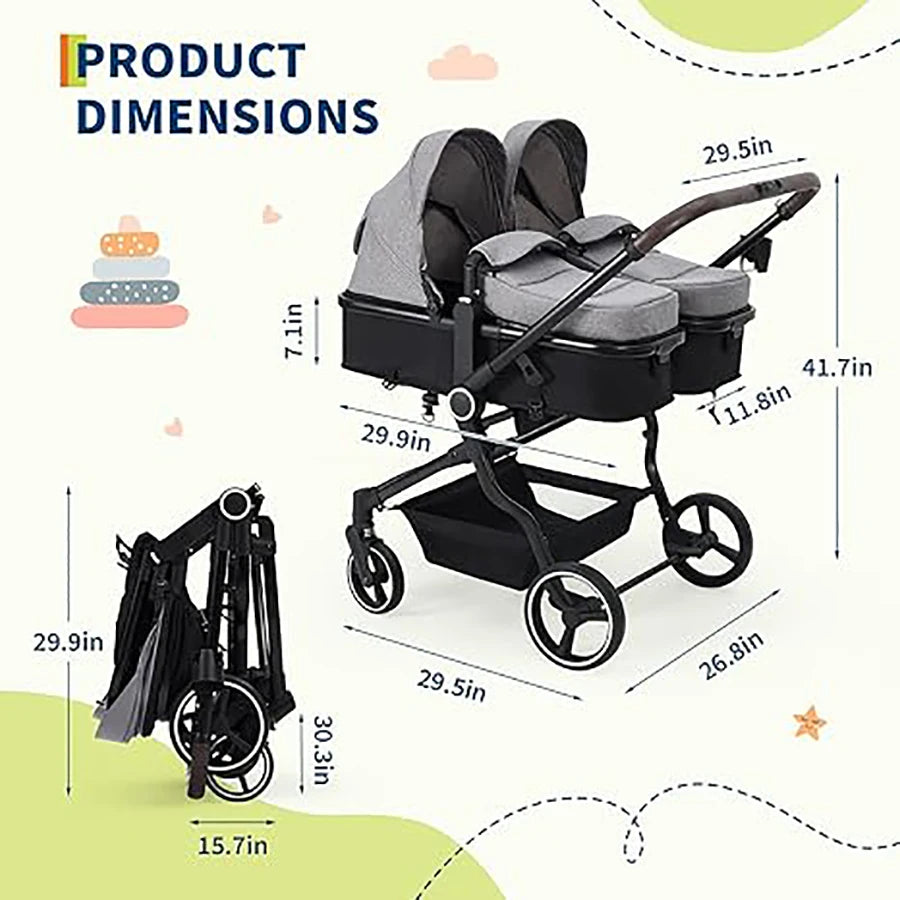Double Stroller for Newborn and Toddler