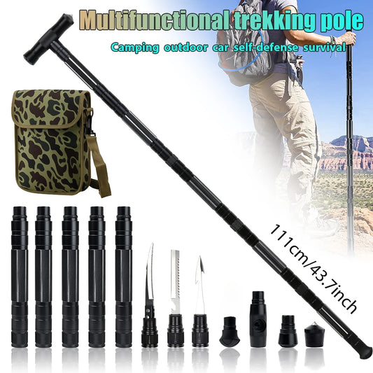 Multifunctional Trekking Pole with Camouflage Backpack