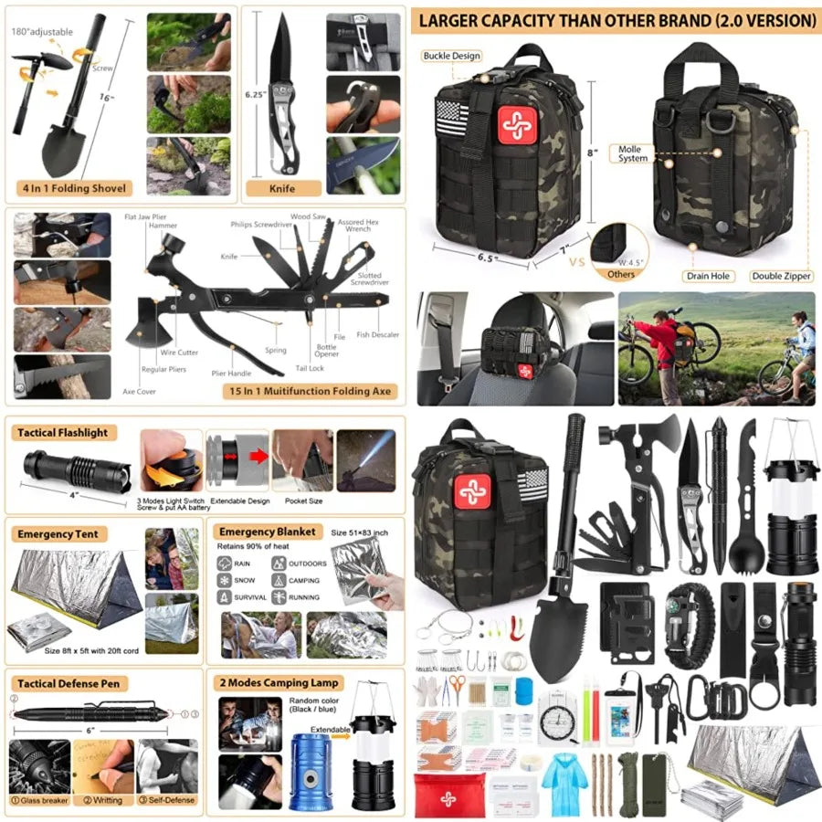 250Pcs Survival Gear First Aid Kit