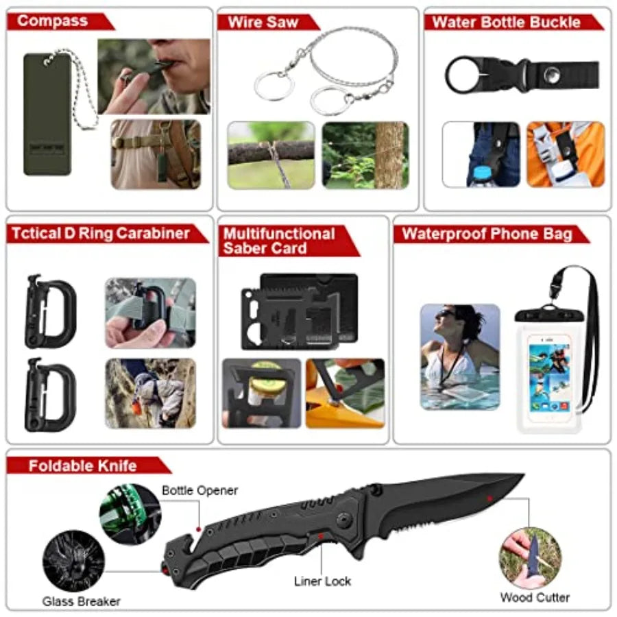 251 Pcs Survival Gear First Aid Kit