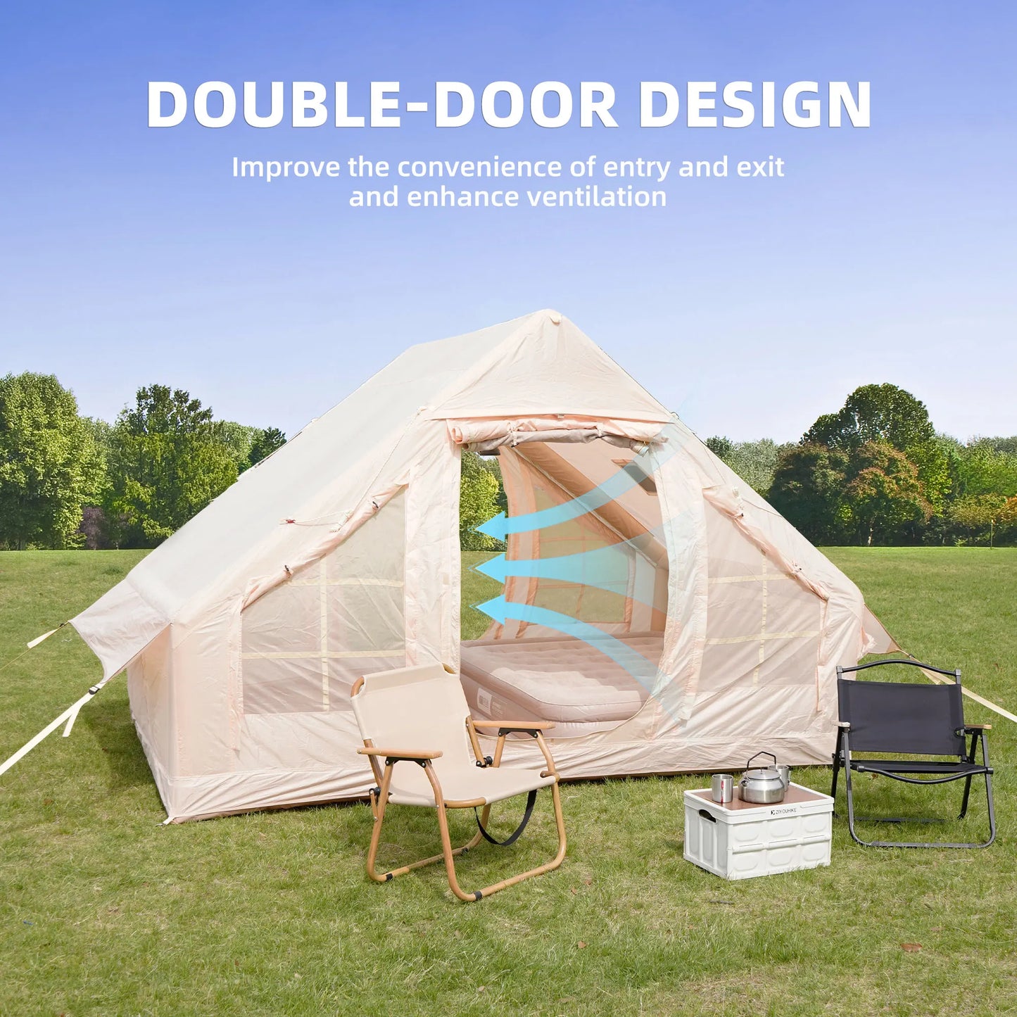 Inflatable Camping Tent  Includes Hand Pump