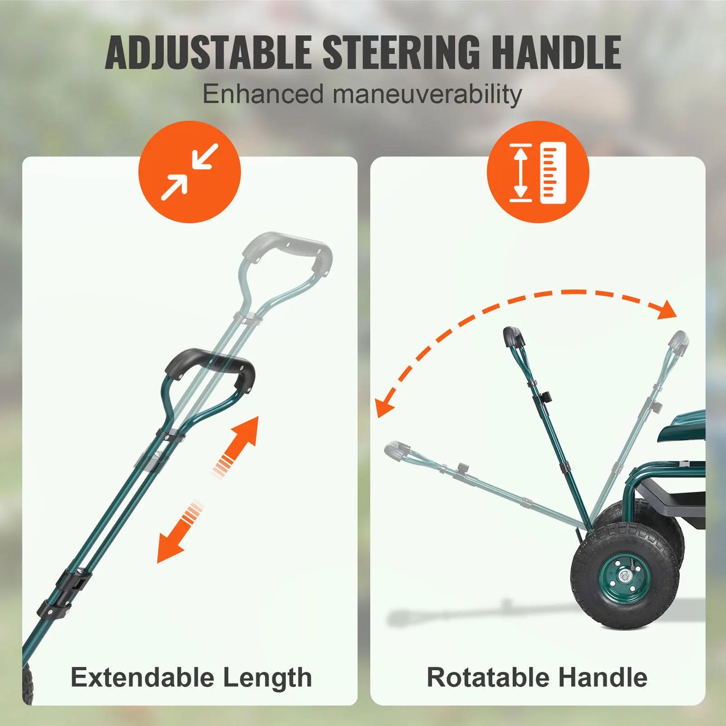 Garden Cart Rolling Workseat