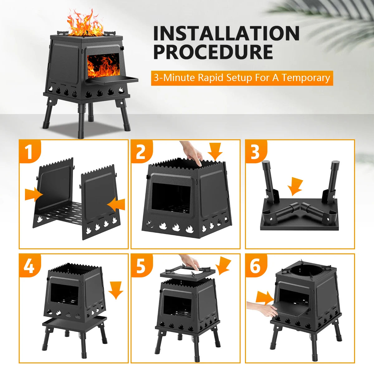 Wood Burning Camp Stove  Cast Iron
