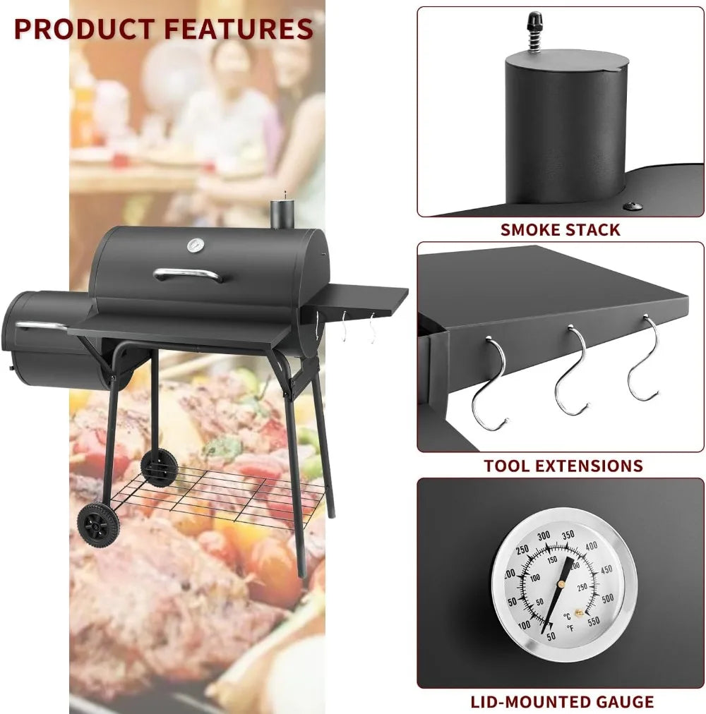 Charcoal Grill with Offset Smoker