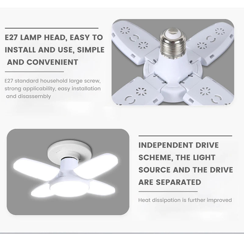 E27 Fan Shape Foldable 28W LED Bulb