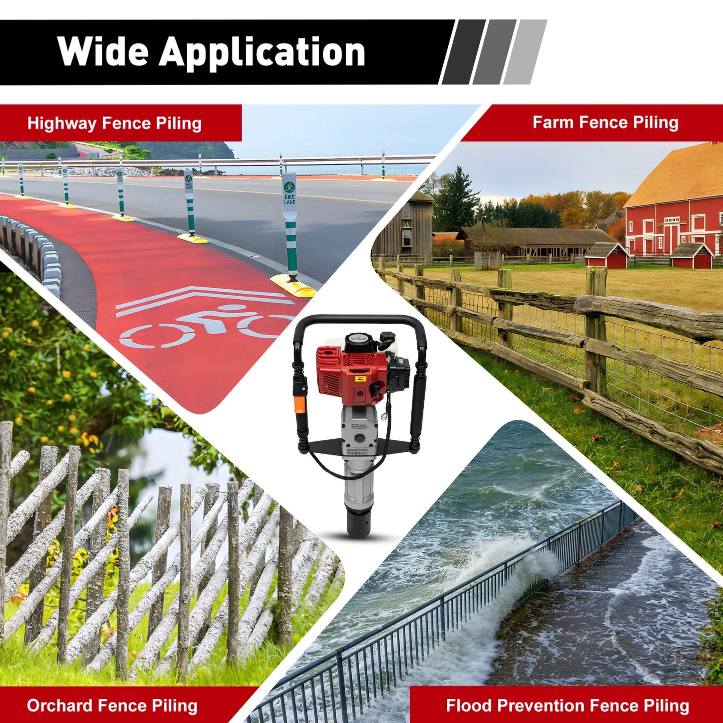 52cc 1900W Gas Powered Post Driver