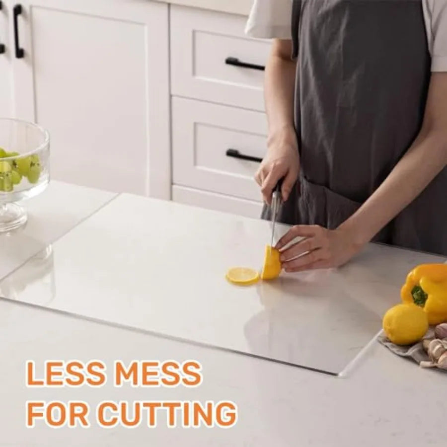 Acrylic cutting board with counter lip