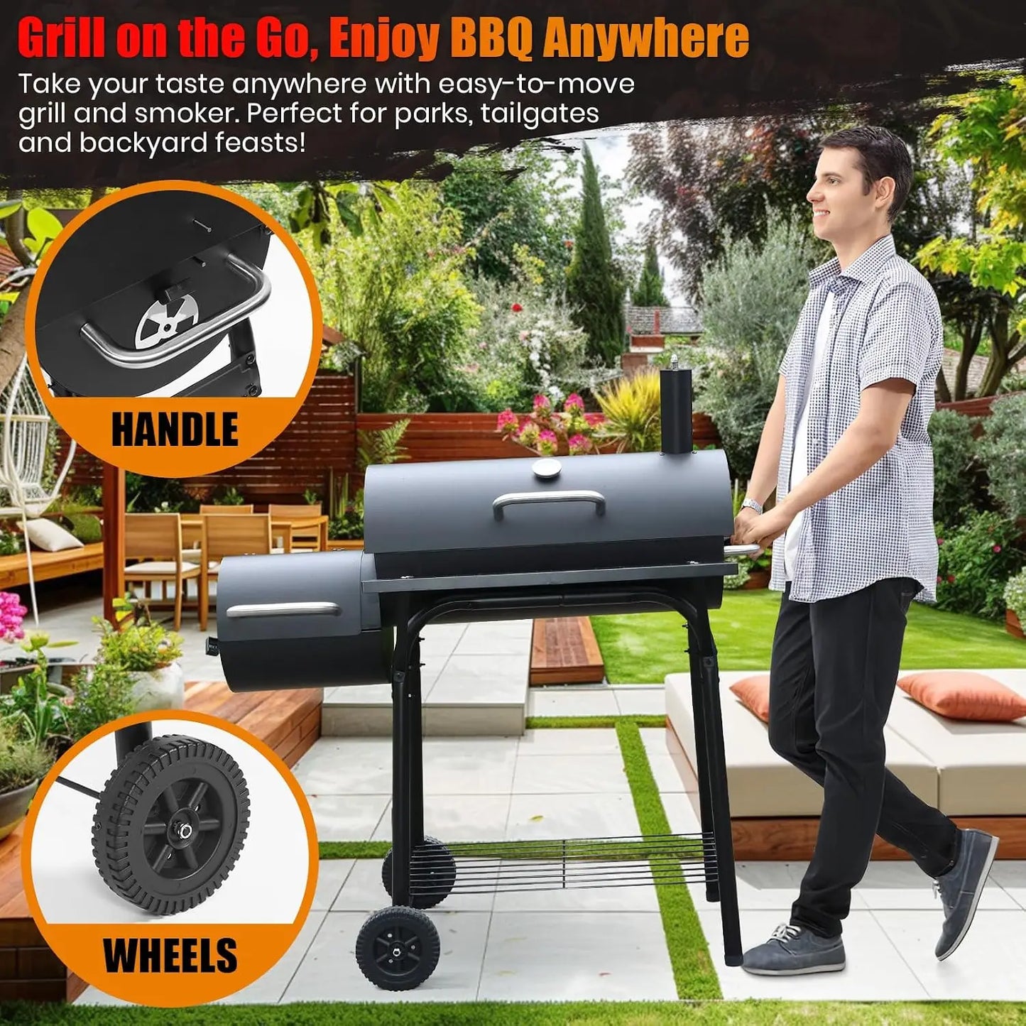 Offset Smoker Charcoal Grill