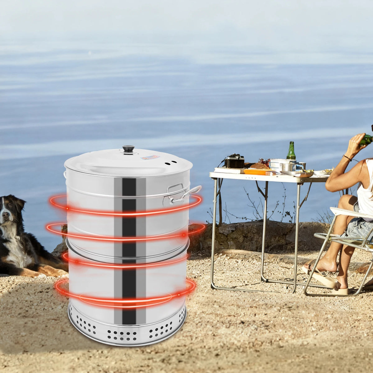 Freestanding Smokeless Charcoal Grill
