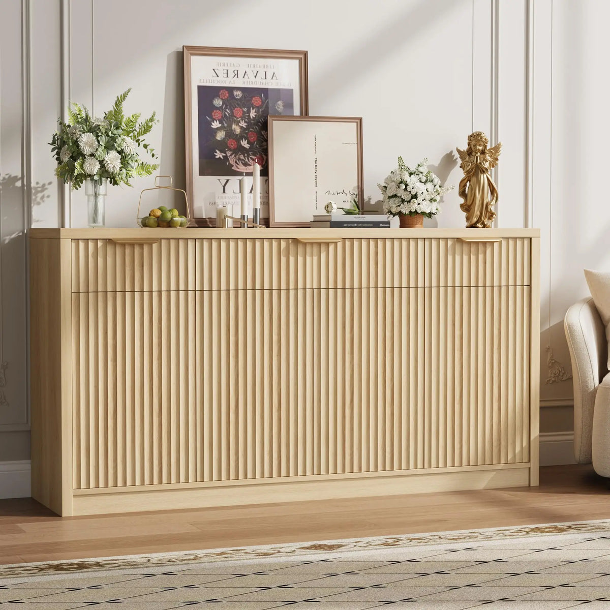 Fluted Buffet Sideboard Cabinet