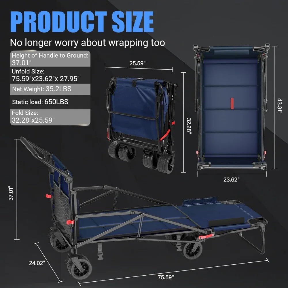 Folding Wagon/Beach Chair,650LBS