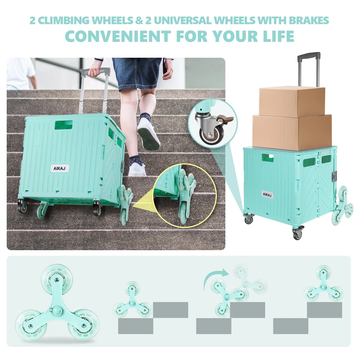 Foldable shopping cart with wheels