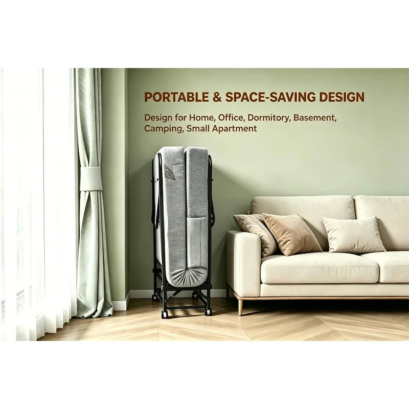 Folding Bed with Memory Foam Mattress