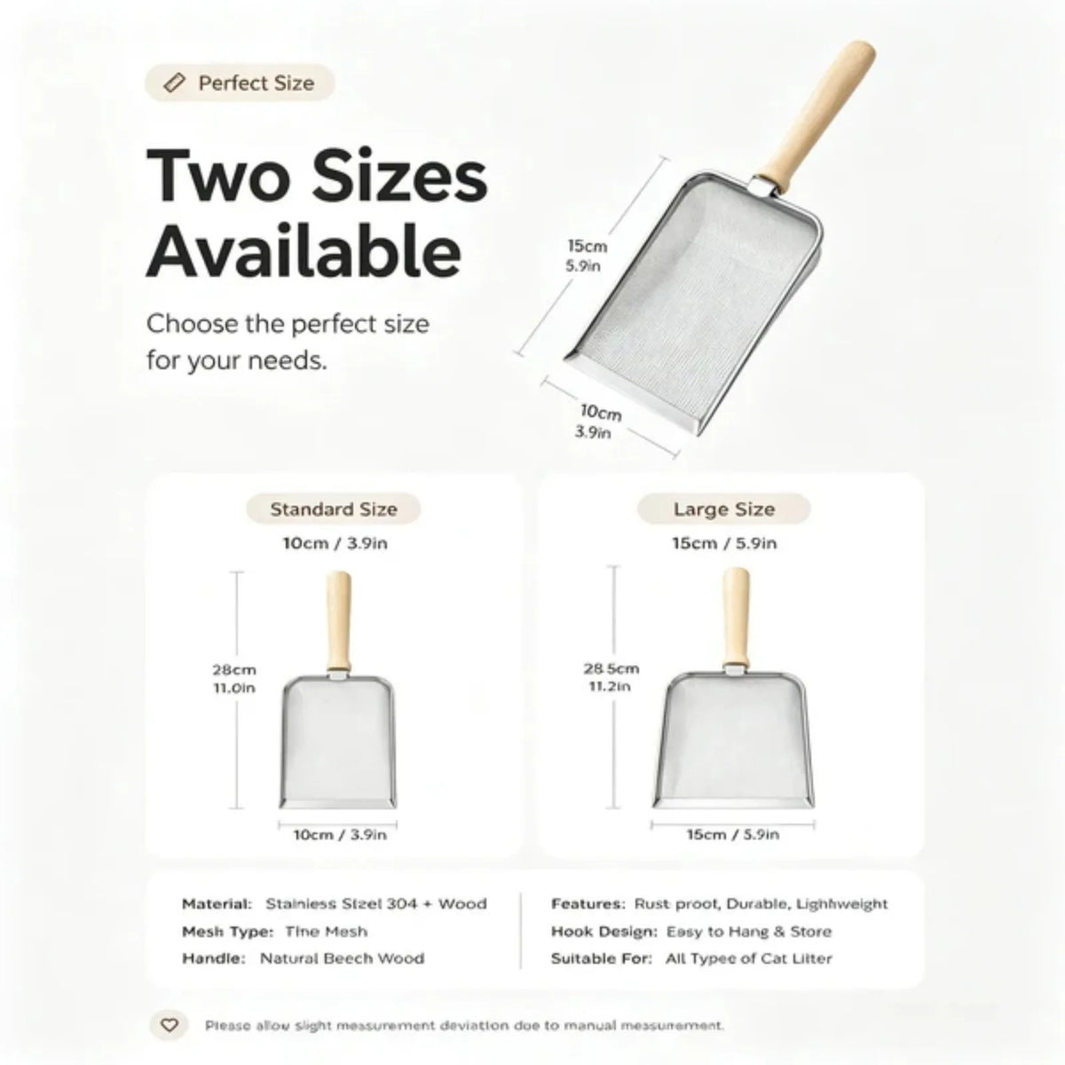 Stainless Steel Cat Litter Scoop