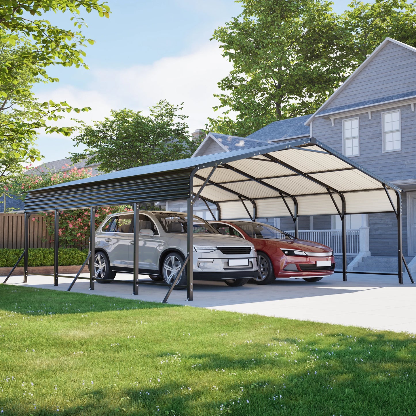 20×20 FT Galvanized Steel Carport