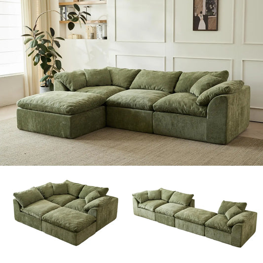 L-Shaped Modular Sectional with Ottoman