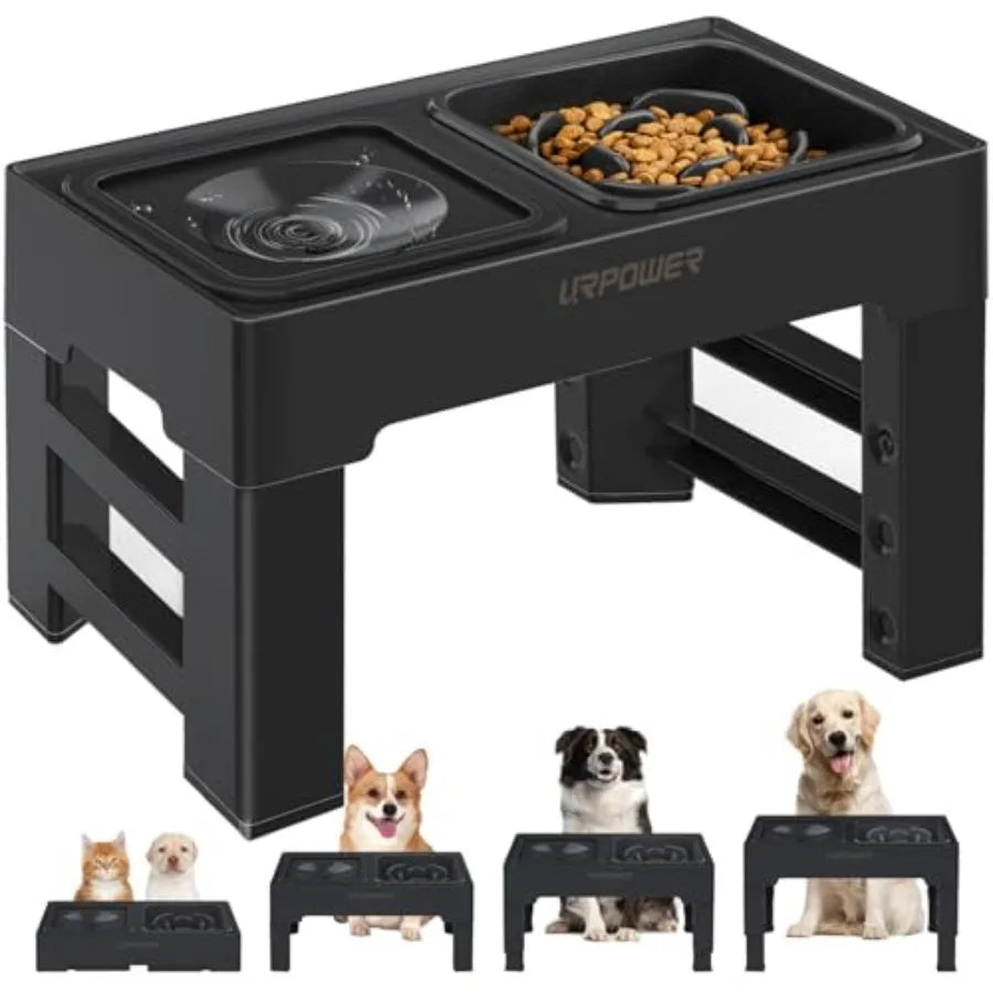 4 Height-Adjustable Dog Bowls