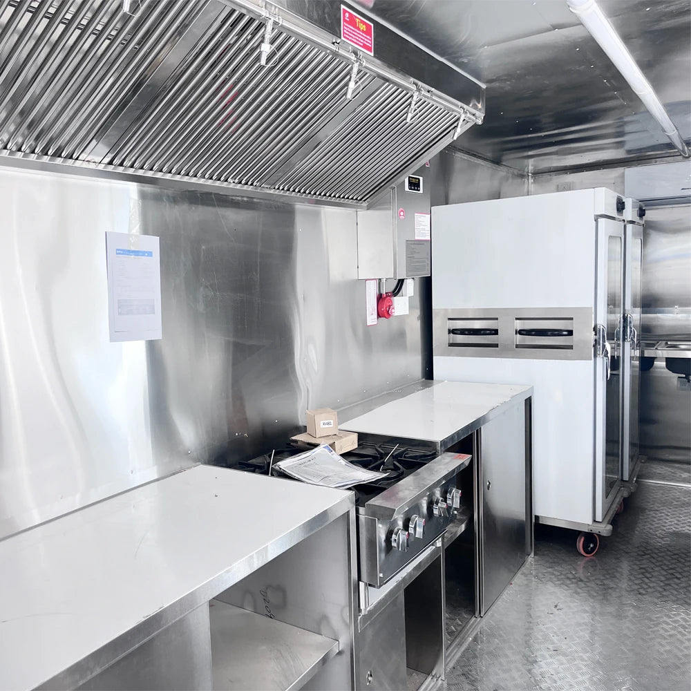 Affordable 26ft Equipped Food Truck Hot Dog Food Cart Fast Food Mobile Kitchen Trailer for Sale USA