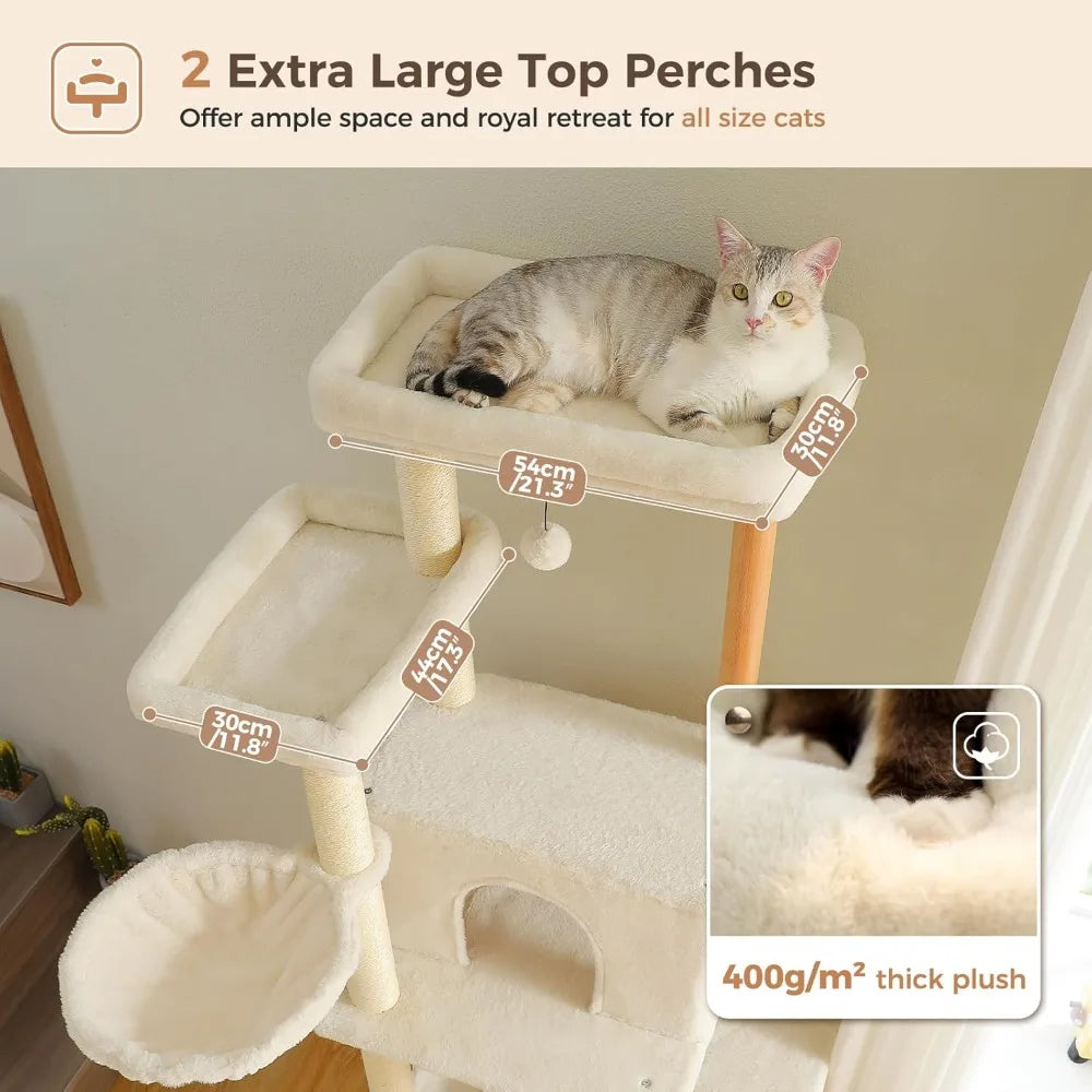 73 Inches Tall Wooden Cat Tower