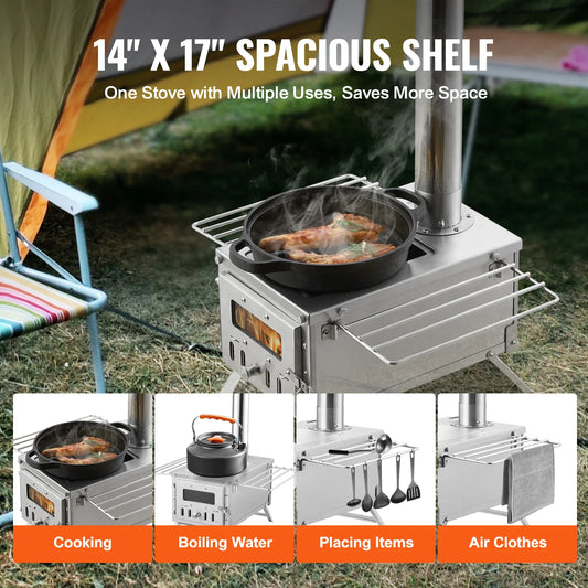 80 in Stainless Steel Camping Tent Stove