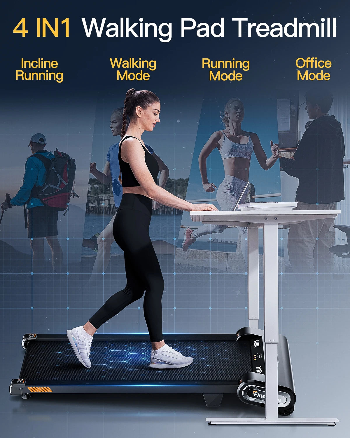 Treadmill with Auto Incline and Remote Control