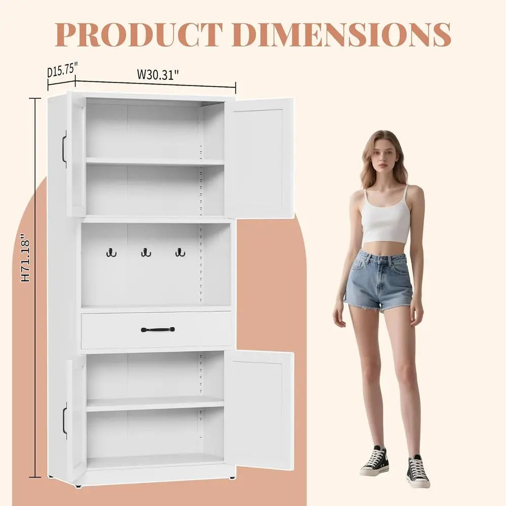 72" Tall Steel Kitchen Pantry Cabinet