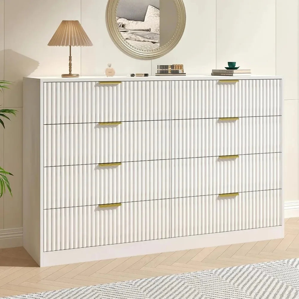 Fluted Dresser with 8 Drawer