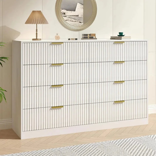 Fluted Dresser with 8 Drawer