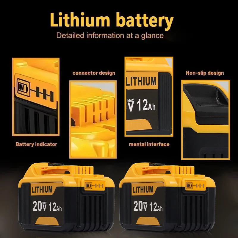  Compatible with DCB203, DCB206, DCB205, DCB204, DCB200 for DeWalt 20V Battery Replacement,